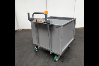 Motorized constant-level trolley equipped with an AWD® 150 wheel and a full control panel. IDEC EZ WHEEL AWD 150 constant level trolley